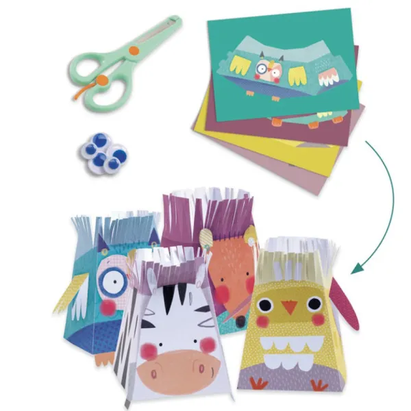 Djeco Activités Creatives Animaux Et Leurs Maisons- Découpage, Collage, Pliage