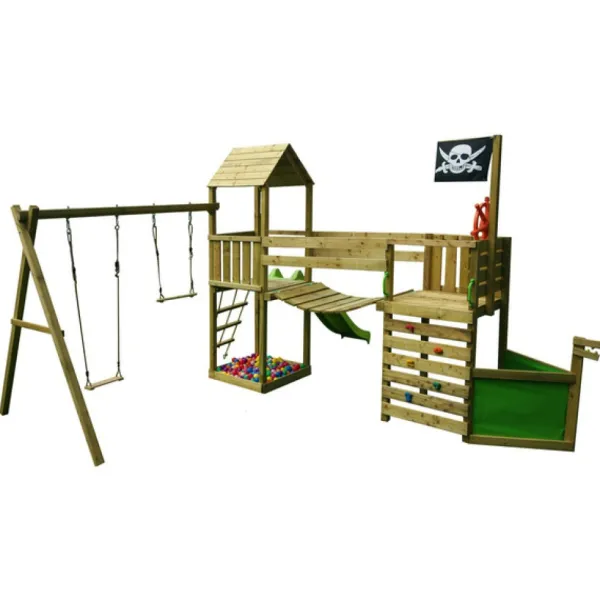 BnB Wood Aire De Jeux Viking Avec Tour Et Portique- Aires De Jeux