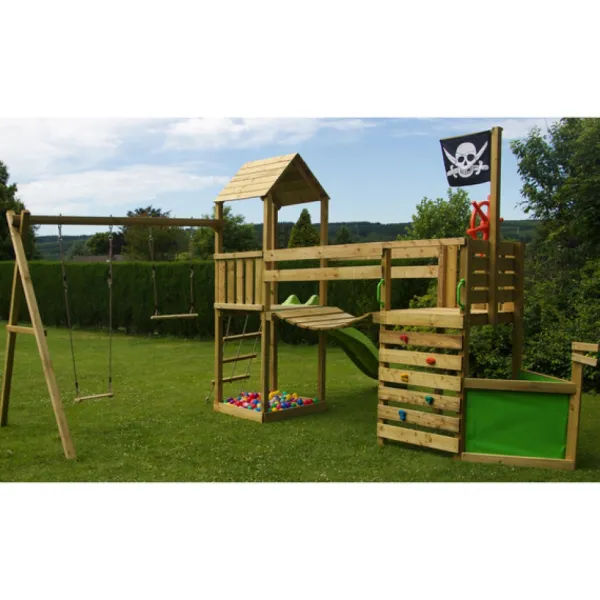 BnB Wood Aire De Jeux Viking Avec Tour Et Portique- Aires De Jeux