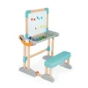 Smoby Bureau Modulo Space - 2 En 1 Pupitre En Bois A Tableau - Ardoise Double Face - Magnetique/Craie - 60 Accessoires- Tableaux, Ardoises