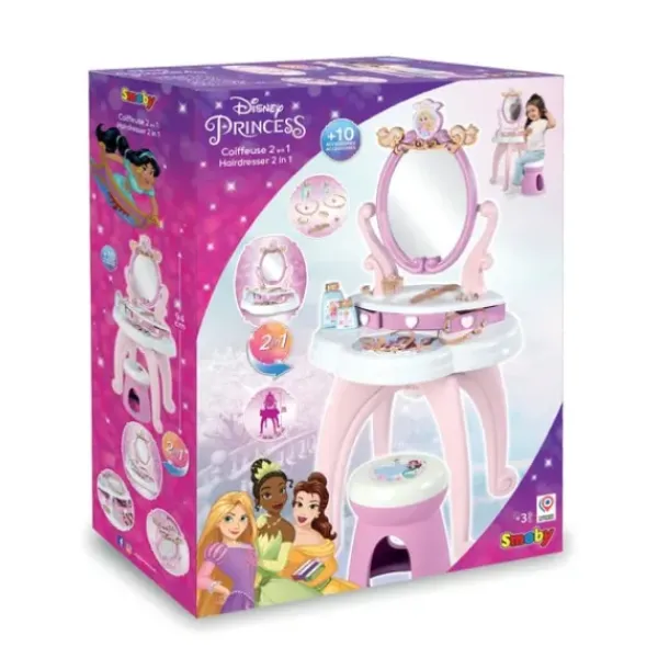 Smoby Faire Comme Les Grands|Coiffeuse Sur Pieds 2 En 1 Disney Princess