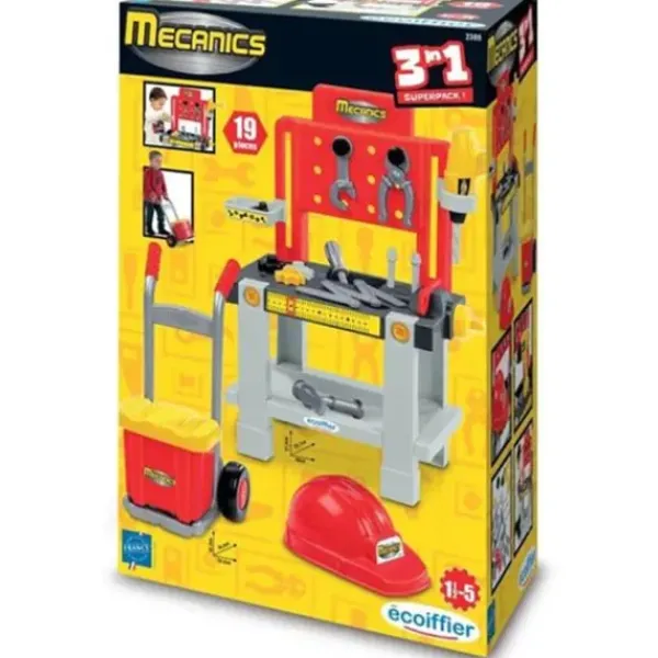 Ecoiffier Bricolage|Etabli Avec Caisse A Outils Et Diable