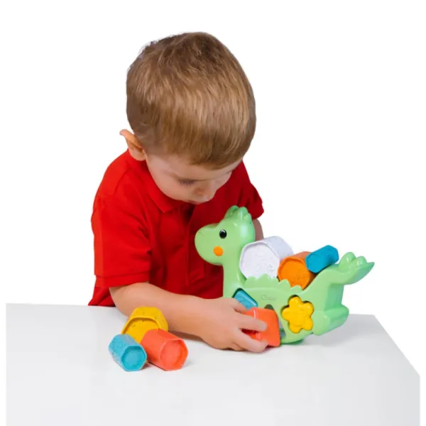 Chicco Jeu D'éveil - Lino Le Dino 3 En 1 - Ecologique- Jouets À Emboîter, À Empiler