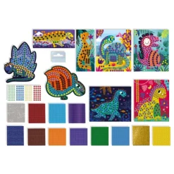 Janod Les Ateliers Du Calme - Mosaiques Dinosaures- Mosaïque, Sable Et Paillettes