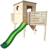 LG Distribution Maison En Bois Bateau Avec Toboggan- Cabanes Et Maisonnettes