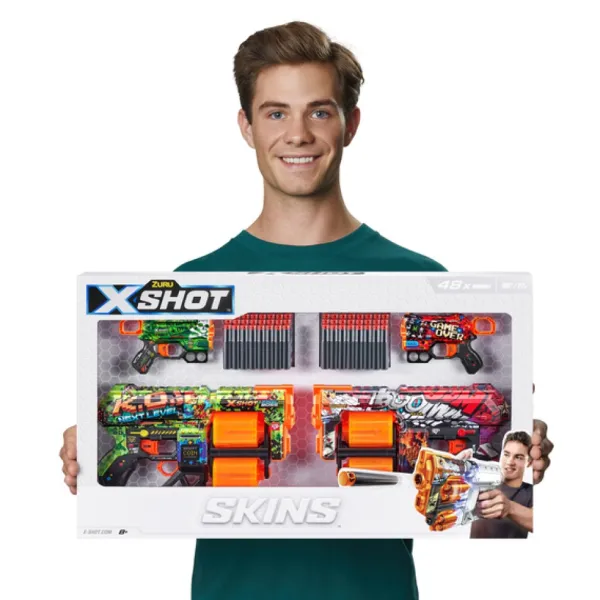 Zuru Pistolets Xshot Skins - Pack De 4- Nerf Et Jeux De Tirs