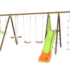 Trigano Portique Bois Et Metal Octavo 5 Agres- Balancoires Et Portiques