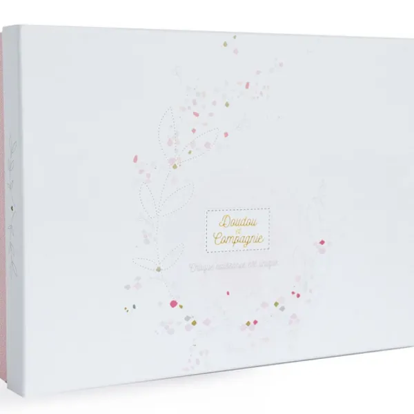 Doudou Et Compagnie Protege Carnet De Sante Et Doudou Sucre Rose- Coffret Cadeaux, Naissance