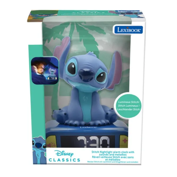Lexibook Réveil Digital Et Veilleuse Stitch - Lilo & Stitch- Radios Réveil