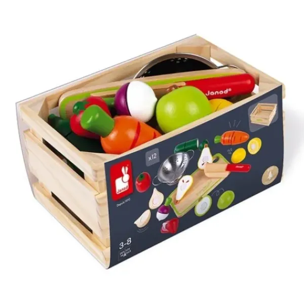 Janod Cuisine Et Dinette|Set De Fruits Et Legumes A Découper