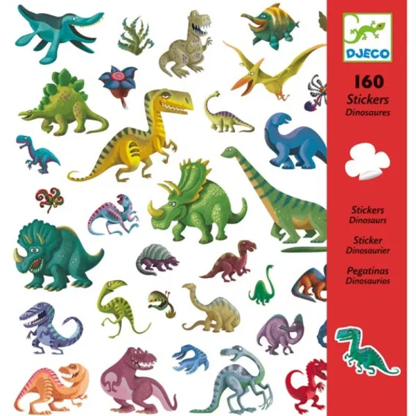 Djeco Stickers Dinosaures- Découpage, Collage, Pliage