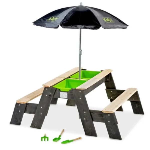 Exit Toys Table Sable Et Eau Aksent Avec Bancs Et Parasol- Bacs À Sable
