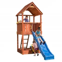 Fungoo Tour Joy Avec Toboggan Et Bac A Sable- Aires De Jeux