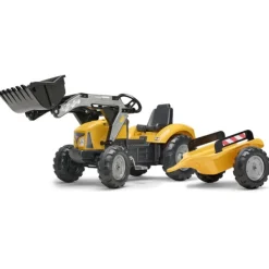 Falk Tractopelle A Pedales Superbuilder Avec Remorque- Tracteurs À Pédales